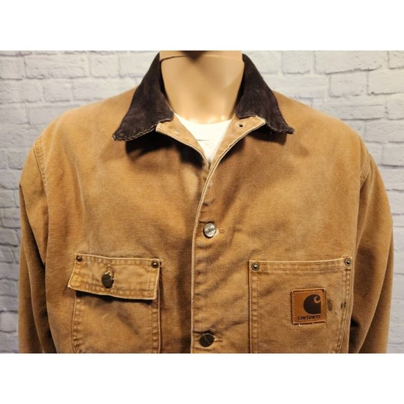 Carhartt Other - VTG Carhartt Chore Jacket Blanket Lined Coat Large Regular Brown CO2 BRN